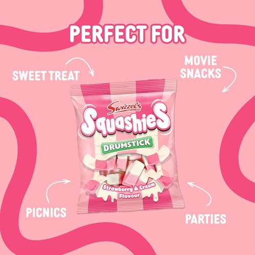 Swizzels Squashies Sweets, Strawberry and Cream Flavour, 140g Single Bag