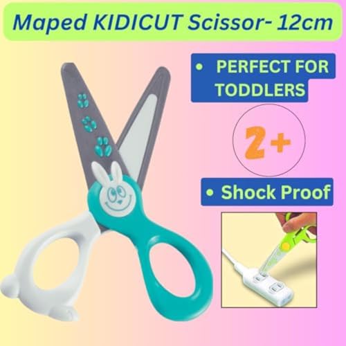 Maped Kidi Cut Safety Scissors - 12cm Fibreglass Blades | Ages 2+ | Purple