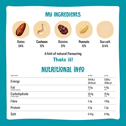 Nakd Salted Caramel Raw Fruit & Nut Bars - Vegan, Gluten Free, No Added Sugar - 35g x 18