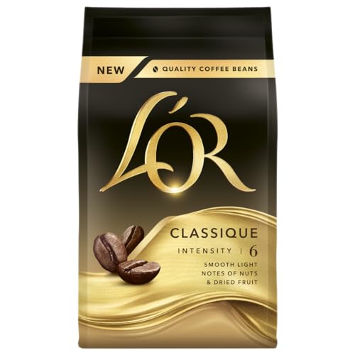 L'OR Classique Coffee Beans 200g Intensity 6 - Balanced & Smooth with Citrus Notes (Pack of 4, 800g Total)