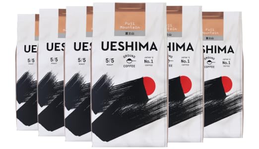Ueshima Coffee Company Fuji Mountain Ground Coffee - Bold Roast Strength 5 | 200g Pack of 6 1