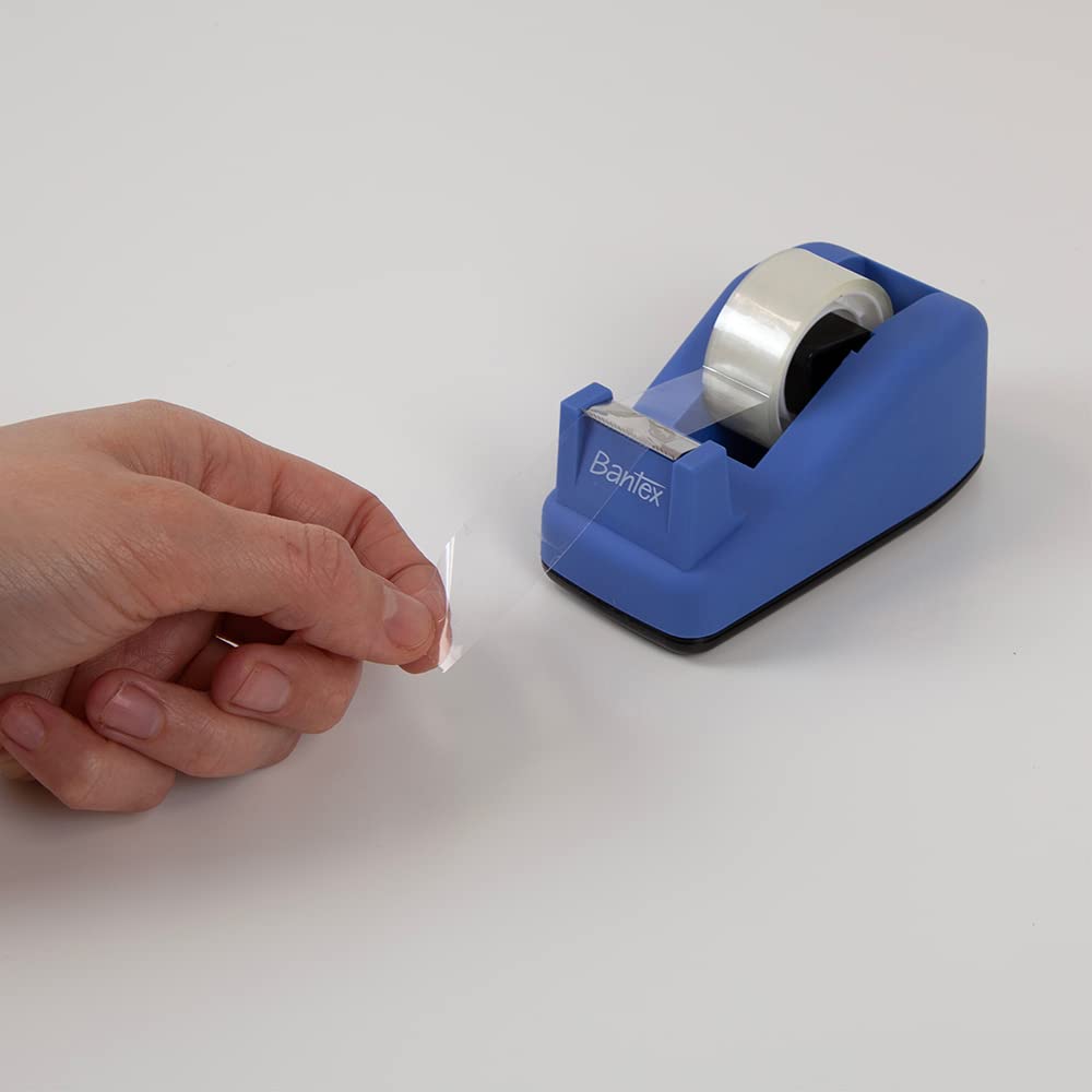 Bantex Packaging Tape Dispenser - Weighted Base | Cobalt Blue | Includes 1 Roll 5