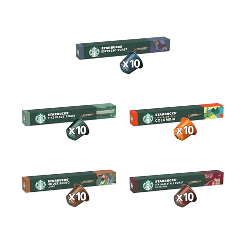 STARBUCKS - Coffee Shop Classics Espresso Roast Pack by Nespresso, 100 Capsules
