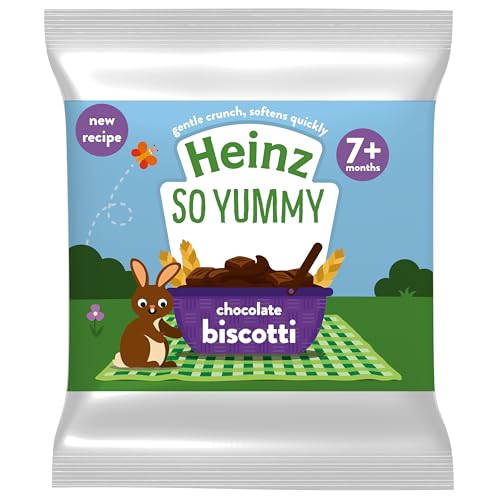 Heinz So Yummy Chocolate Biscotti Baby Food Snacks for 7+ Months - 6 x 60g