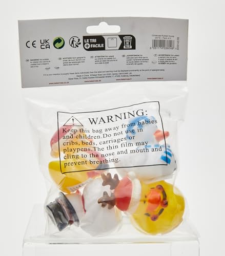Baker Ross Funky Christmas Ducks - Pack of 4, Festive Bath Toys & Party Bag Fillers 9
