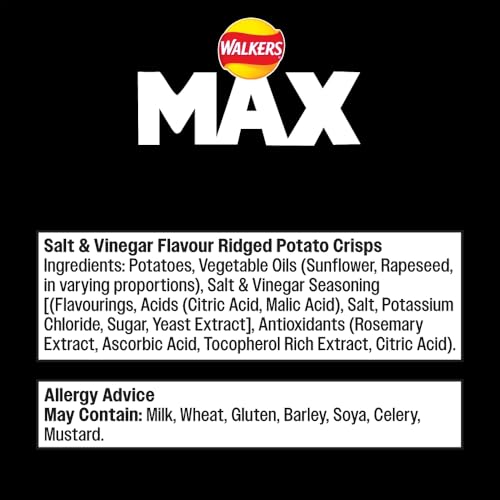 Walkers Max Salt & Malt Vinegar Crisps 50g (Pack of 24)