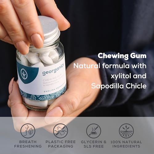 Georganics Peppermint Chewing Gum - 30 Pieces - Sugar-Free, Natural & Biodegradable