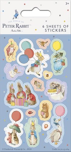 Paper Projects Peter Rabbit Party Bag Sticker Pack - 6 Sheets of Official Stickers 3