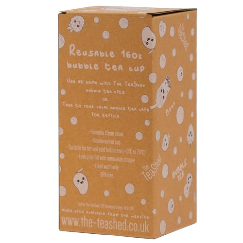 The TeaShed Bubble Tea Cup & Straw Gift Set - Reusable 16oz Leak-Proof BPA Free 4