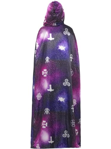 Smiffys Deluxe Reversible Galaxy Ouija Cape, Black & Purple, Unisex Halloween Fancy Dress Accessory 9