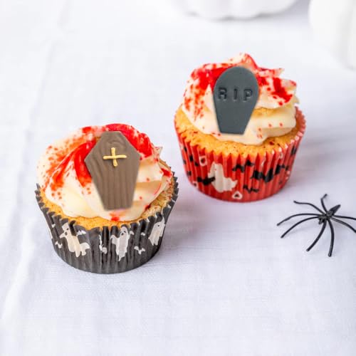 Anniversary House - Halloween Edible Fondant Cake Toppers with Coffins and Tombstones 2