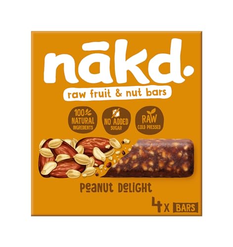 Nakd Peanut Delight Natural Fruit & Nut Bars - Vegan, Gluten-Free, No Added Sugar