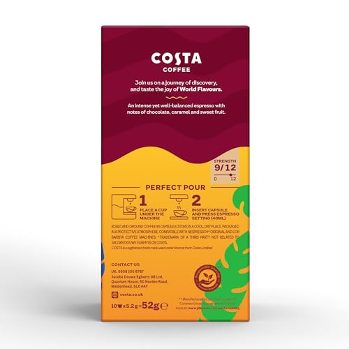 L"OR - Costa Bold Colombian Single Origin Aluminium Coffee Pods (Pack of 10) 9