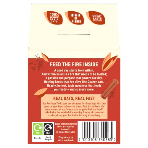 Quaker - Porridge To Go Cinnamon Breakfast Bars 2 x 55 g 10