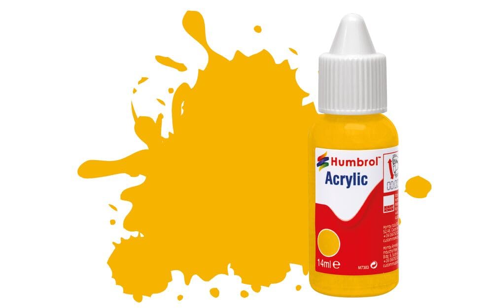 Humbrol DB0154 Acrylic Paint No 154 Insignia Yellow - Matt | 14ml Dropper Bottle 1