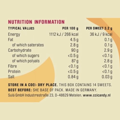 Sula Rhubarb and Custard Sugar-Free Boiled Sweets (42 g, Pack of 14)