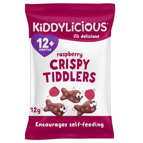 Kiddylicious - Raspberry Crispy Tiddlers Healthy Fruit Snack for Kids