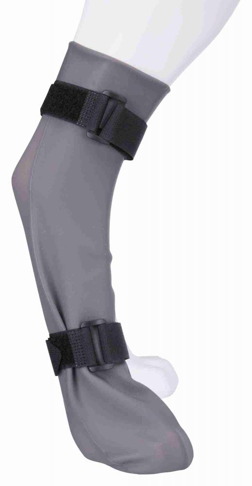 TRIXIE Silicone Protective Dog Sock - Large Size | Grey | Wound & Bandage Protection | 40cm Length