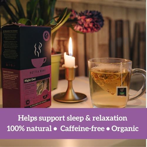 HOTTEA MAMA Night Owl Tea - Natural Sleep Supporting Herbal Tea for Women, Caffeine-Free, 15 Whole Leaf Tea Bags