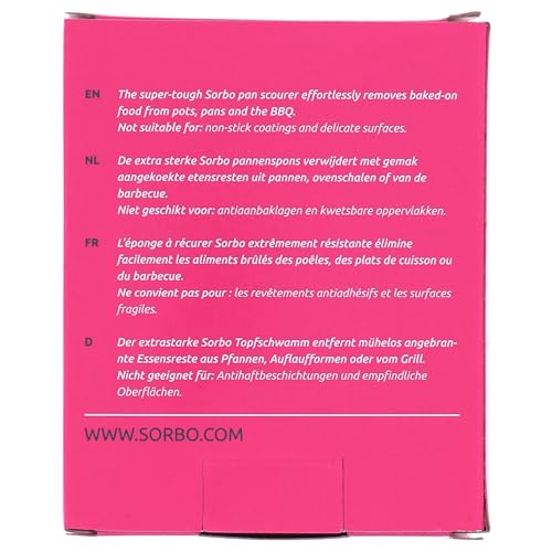 Sorbo Metal Pan Scourers 4 Pack - Metallic Steel Wool Pads for Tough Grease & Heavy-Duty Cleaning