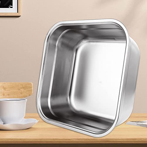 ASelected - Stainless Steel Washing Up Bowl 10L Rectangular Sink Basin 5