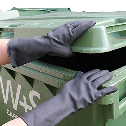Marigold - Extra Tough Outdoor Rubber Gloves, Black, XL, Pack of 6