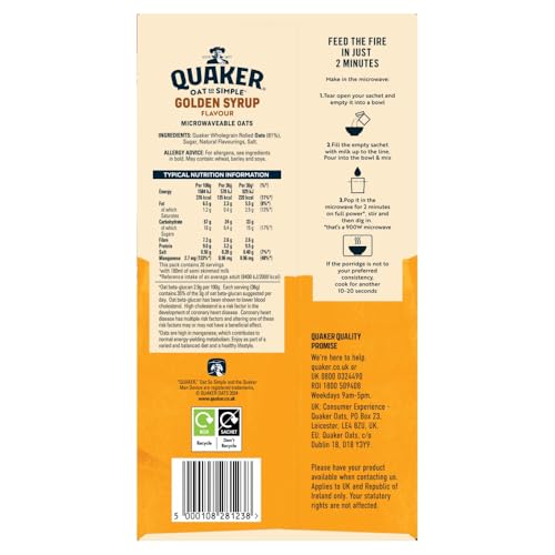 Quaker Oat So Simple Family Pack Golden Syrup 20 x 36g