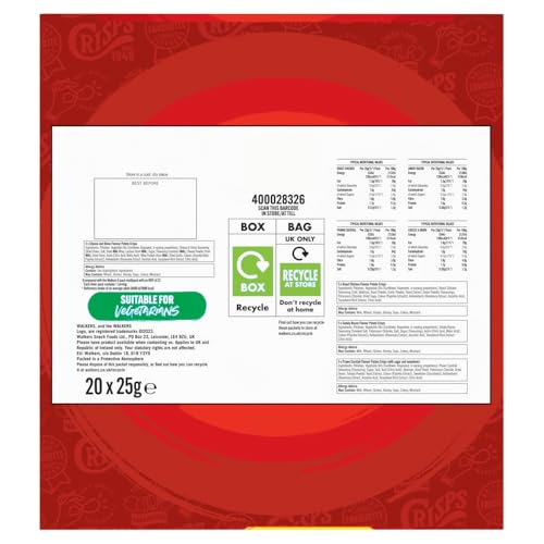 Walkers Meaty Variety Multipack Crisps 20x25g