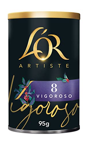 L'OR Artiste Vigoroso Instant Coffee 95g Intensity 8 (Pack of 6 Tins, 570g Total)