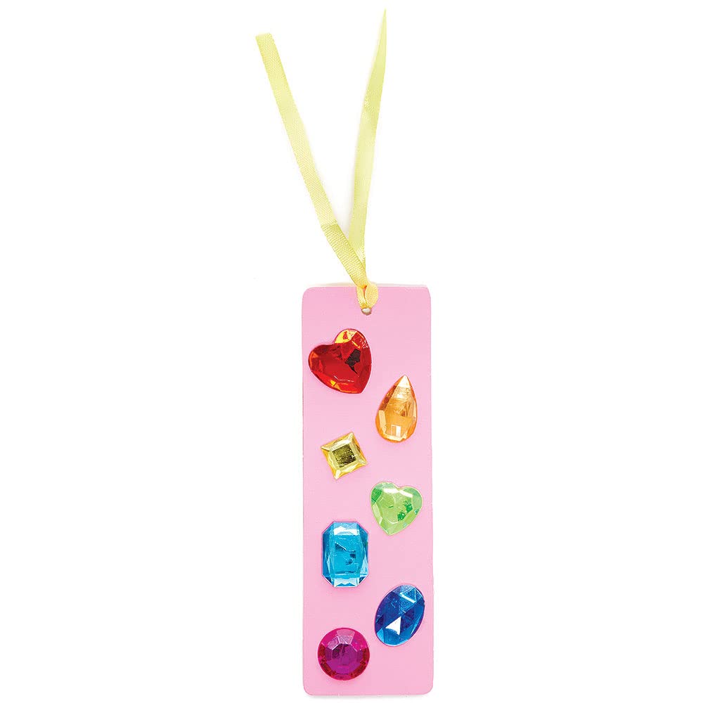 Baker Ross FC759 Large Rainbow Self-Adhesive Gems - Pack of 120, 6 Shapes & 7 Colors, 15mm-25mm, Peel and Stick Craft Embellishments 2