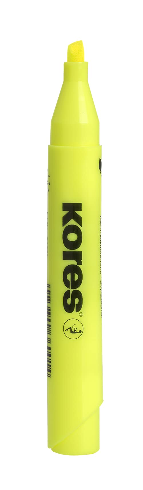 Kores High Liner Plus Highlighter - Yellow Fluorescent, Chisel Tip (Pack of 1) 2