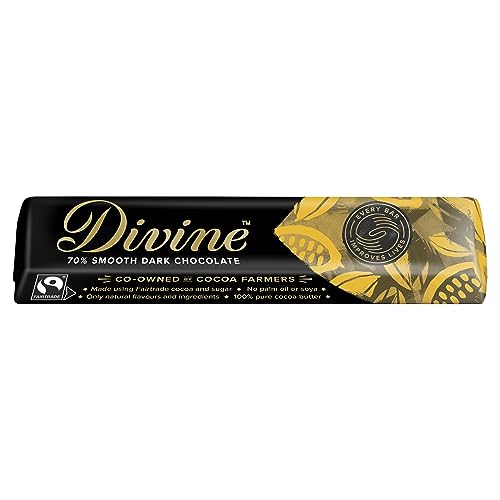 Divine 70% Cocoa Dark Chocolate - 35 g Bars (Pack of 30)