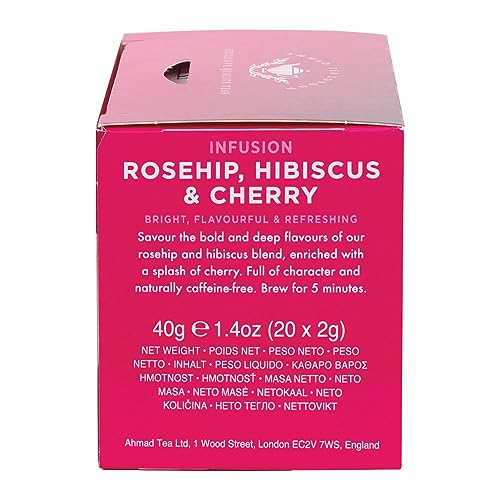 Ahmad Tea Rosehip, Hibiscus & Cherry Fruit & Herbal Infusion - 20 Tea Bags