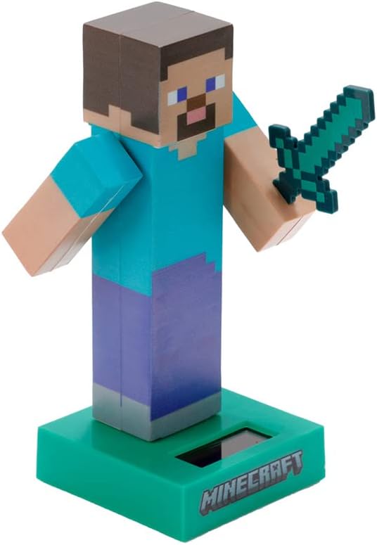 Puckator Minecraft Solar Pal-Serie – Steve, tanzende Figur mit Solarbetrieb (FF139)