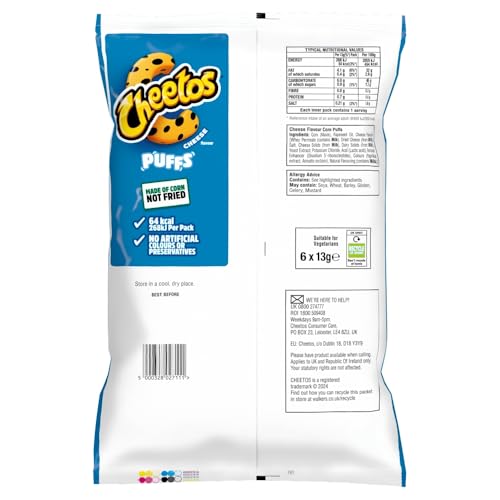 Cheetos Puffs Cheese Multipack Crisps 6x13g