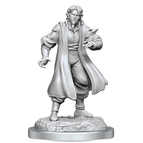 WizKids Critical Role Unpainted Miniatures: Male Human Sorcerer Merchant & Tiger Demon (82640)