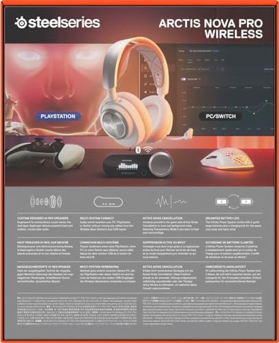 SteelSeries Arctis Nova Pro Wireless Multi-System Gaming Headset with Active Noise Cancellation