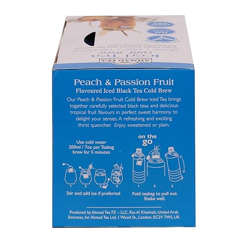 Ahmad Tea Peach & Passion Fruit Cold Brew Black Tea - 20 Teabag Sachets