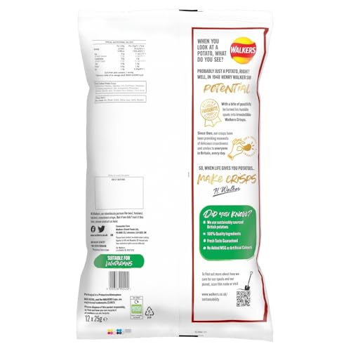 Walkers Ready Salted Multipack Crisps, 12 x 25g 6