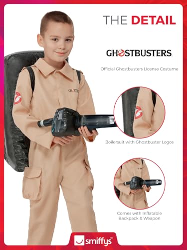 Smiffys Ghostbusters Classic Jumpsuit Costume with Inflatable Backpack (52569S)