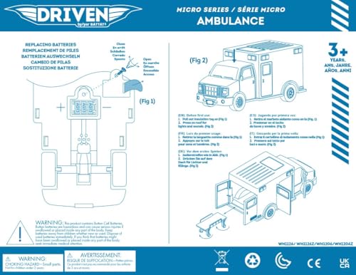 Driven by Battat Micro Ambulance - Toy Rescue Vehicle with Lights, Sounds & Movable Parts for Kids 3+ 16