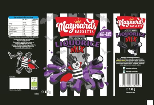 Maynards Bassetts Black & White Liquorice Mix - 10 Pack Halloween Treat Assortment 5