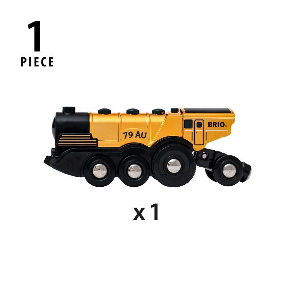 BRIO Mighty Gold Action Locomotive Battery-Powered Wooden Toy Train for Kids - BRIO World Add-On 2