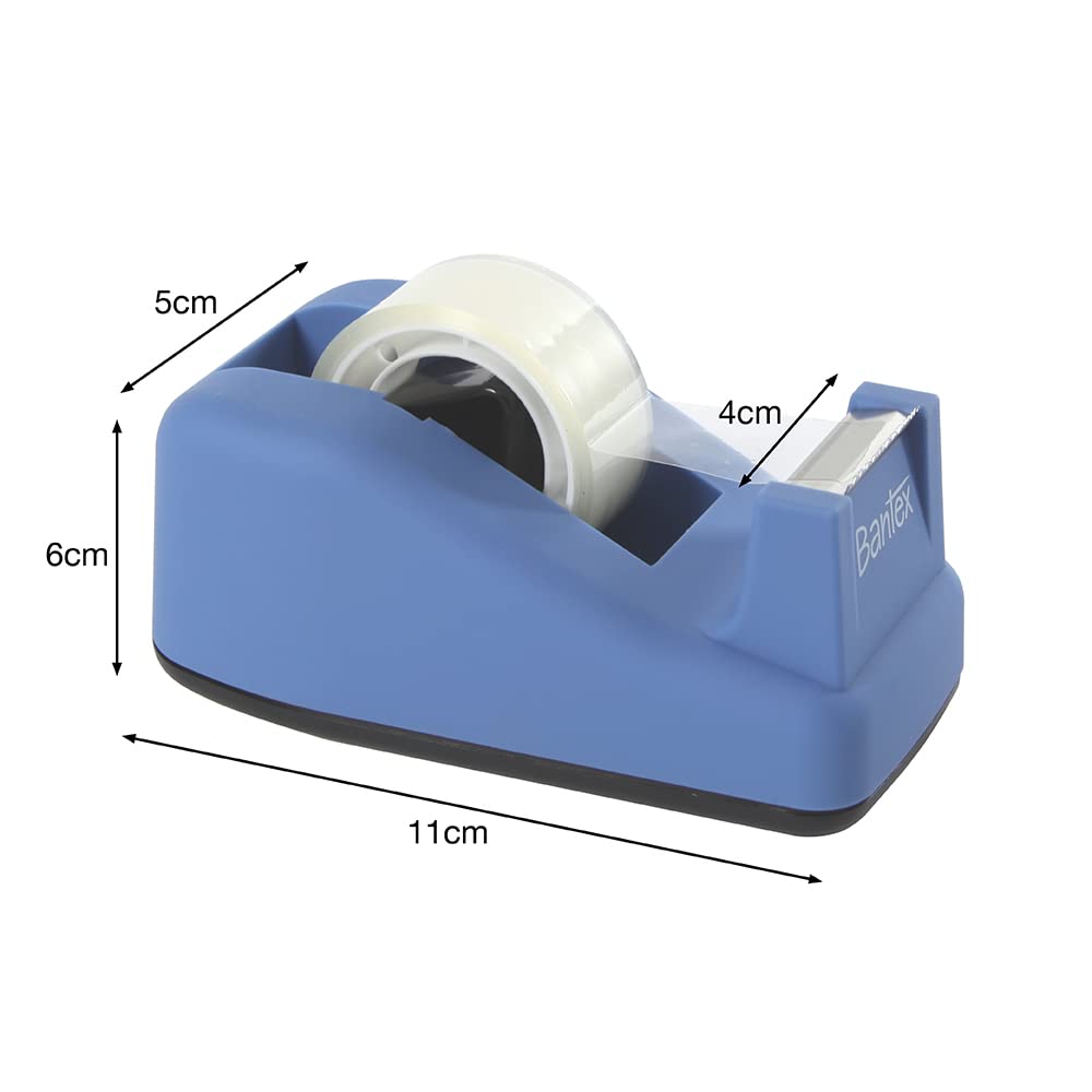 Bantex Packaging Tape Dispenser - Weighted Base | Cobalt Blue | Includes 1 Roll 2