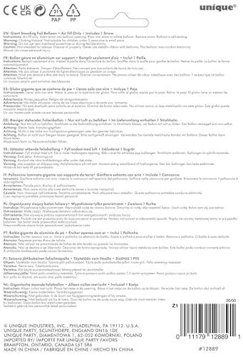 Einzigartiger blauer stehender Folienballon mit der Zahl 9, 76,2 cm – riesige Partydekoration mit Luftfüllung 3