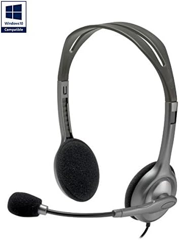 Logitech H111 Wired Stereo Headset with Noise-Cancelling Microphone and 3.5 mm Jack for PC, Mac, Laptop, Smartphone, Tablet - Black