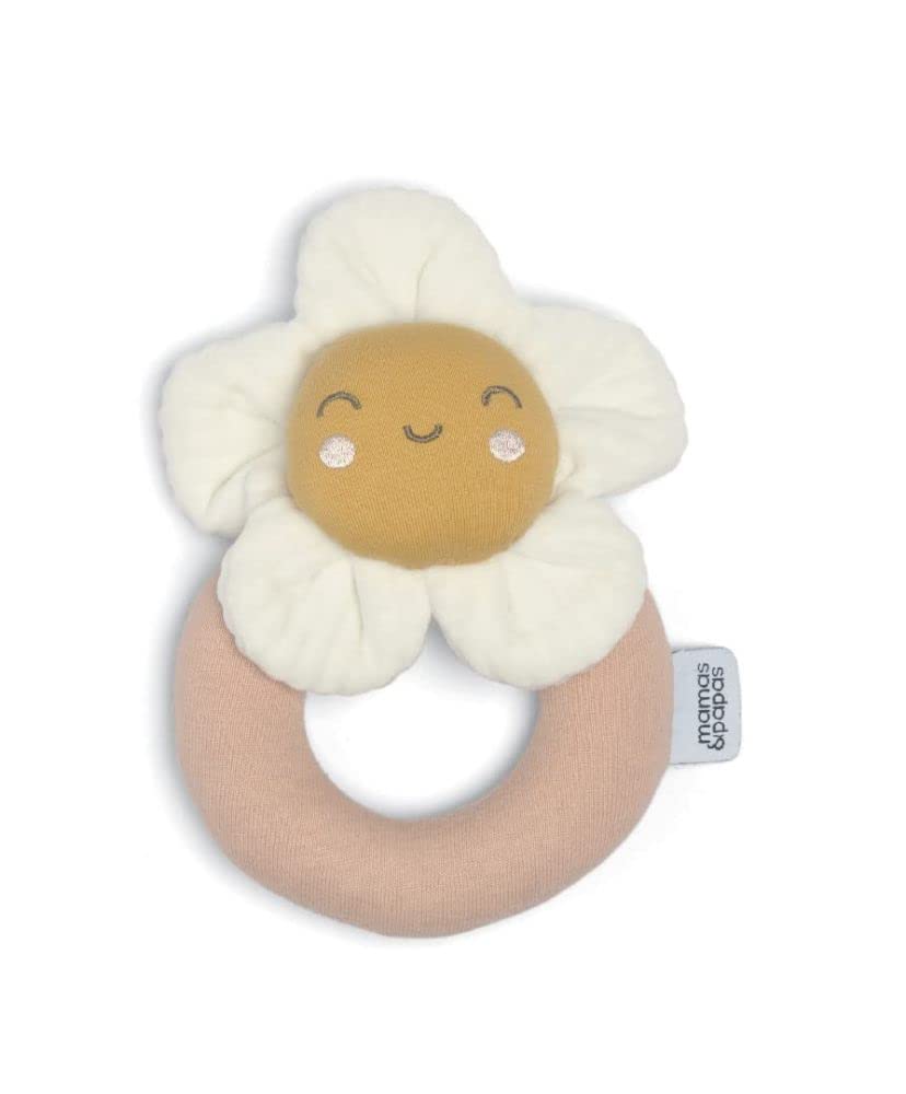 Mamas & Papas Grateful Garden Soft Grabber Rattle - Ring Shaped Teether for 0+ Months 1