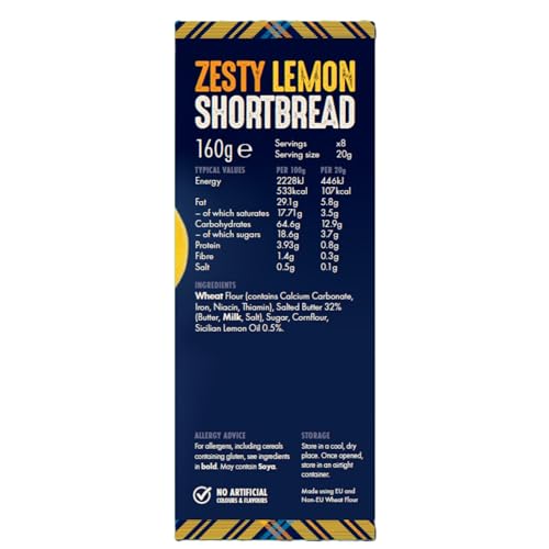 Stewart's Signature Range Lemon Curd Shortbread (160g) - Traditionally Made Scottish Treat