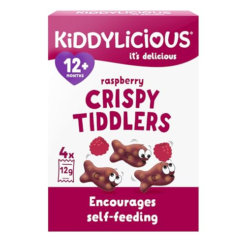 Kiddylicious Crispy Tiddlers Raspberry - Real Fruit Kids Snack 510g