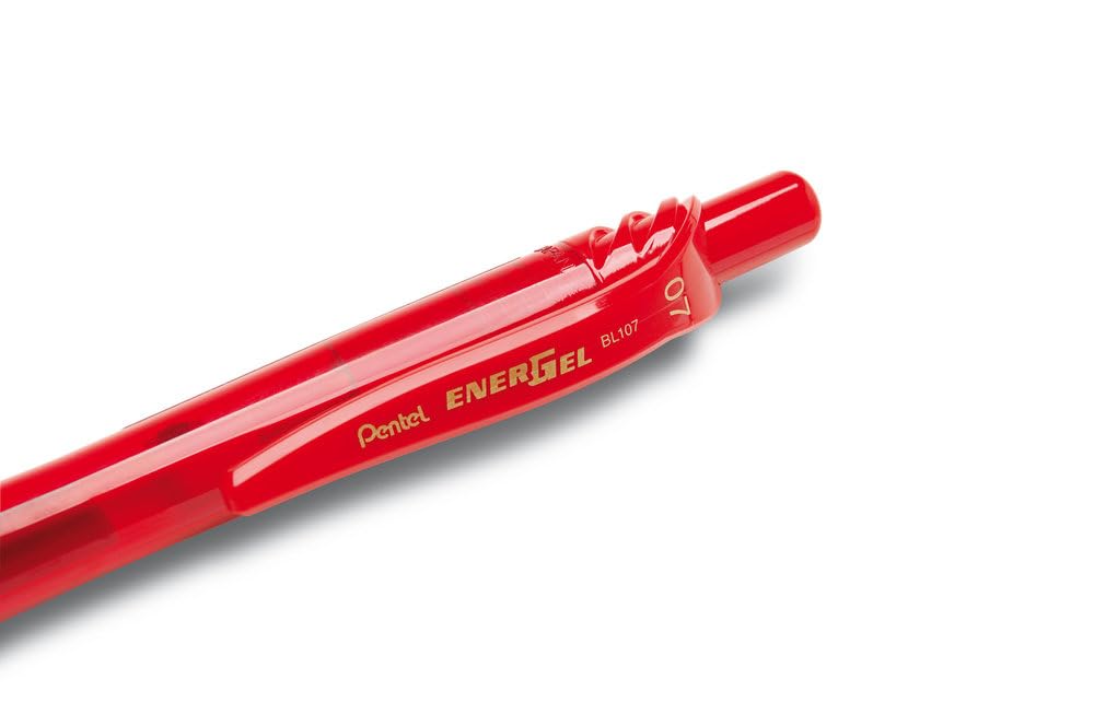 Pentel EnerGel X Retractable Rollerball Pen - 0.7mm Tip, Red Ink | Quick Drying Gel Ink 2